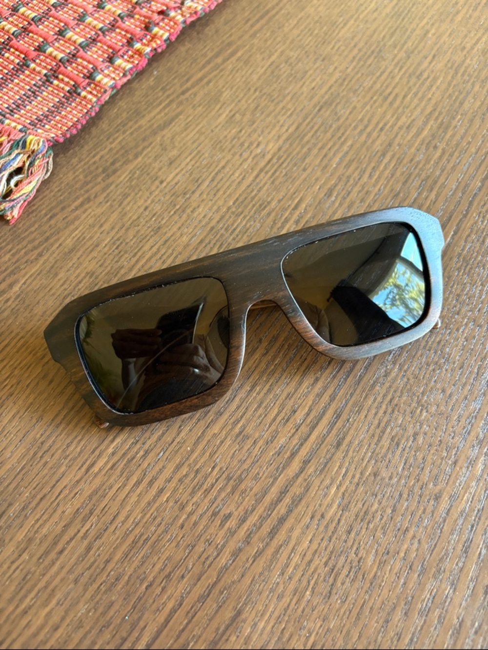 MERCURY - HANDMADE ITALIAN - Wood Frame Chunky Sunglasses - Dark Brown